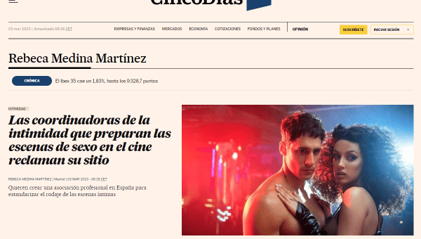 Las coordinadoras de la intimidad que preparan las escenas de sexo en el cine reclaman su sitio